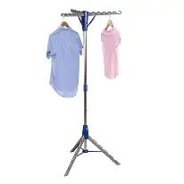 Photo 1 of Honey-Can-Do Blue & Chrome Tripod Folding Drying Rack