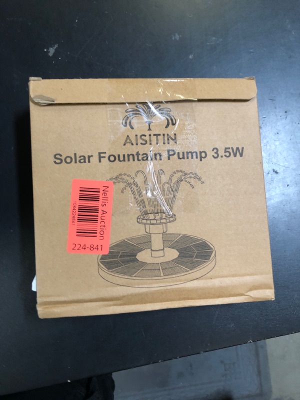 Photo 1 of AISITIN 3.5W Solar Fountain Pump Built-in 1500mAh Battery, Bird Bath Fountain with 6 Nozzles, Solar Floating Water Pump for Bird Bath, Fish Tank, Pond, Pool, Garden and Outdoor