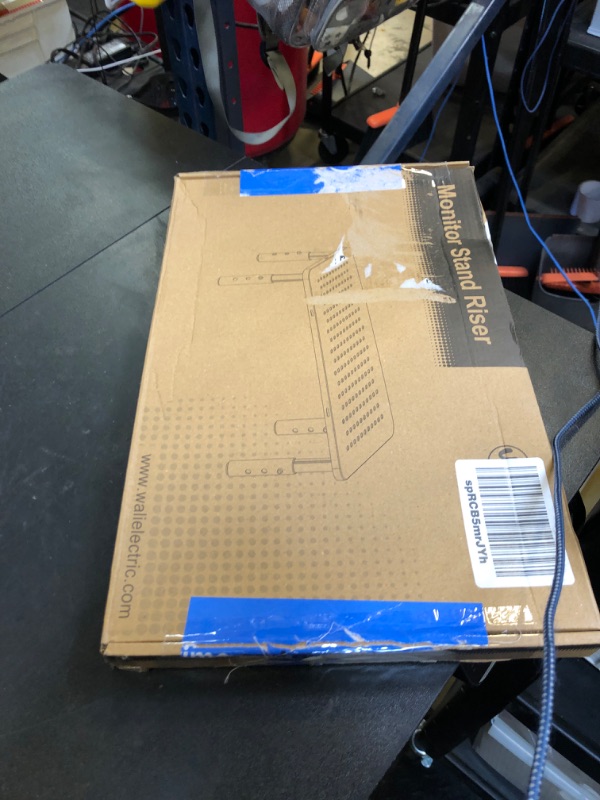 Photo 1 of WALI Computer Monitor Stand for Desk, Adjustable Laptop Riser, Desk Monitor Stand Underneath Storage for Office, Home, School Supplies (STT003), 1 Pack, Black