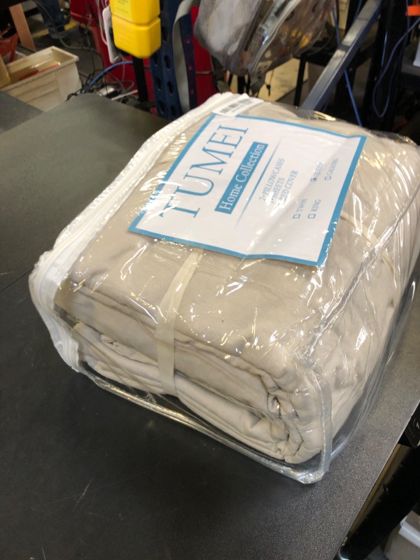 Photo 1 of TUMEI 100% French Linen Sheets Queen Size, 4-Piece Linen Bed Sheet Set Queen, Breathable & Cooling, Soft & Durable, 16" Deep Pocket, 1 Flat Sheet, 1 Fitted Sheet, 2 Pillowcases (Queen, Natural Linen)