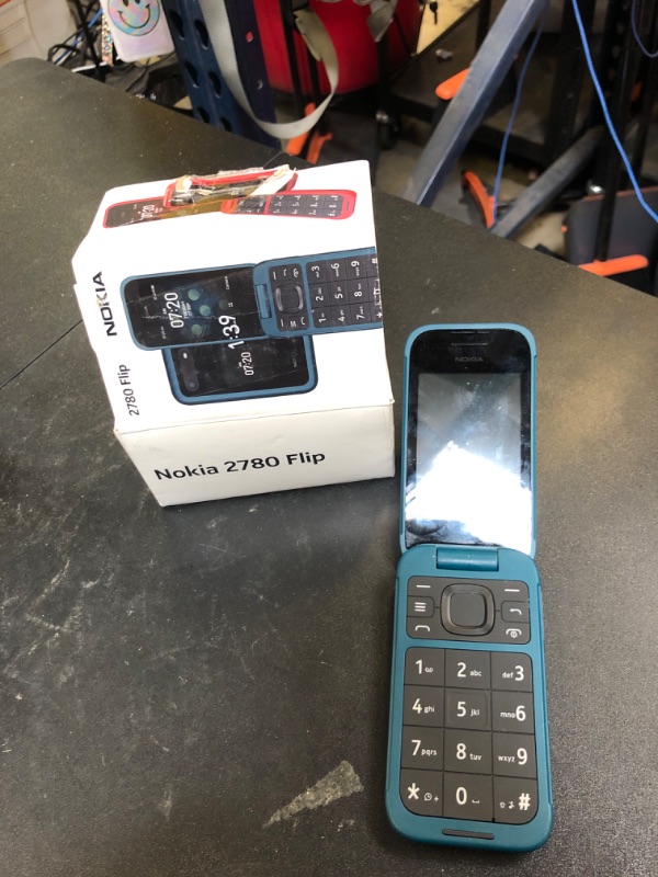 Photo 1 of Nokia 2780 Flip | Unlocked | KaiOS | Verizon, AT&T, T-Mobile | Blue
 (missing charger)