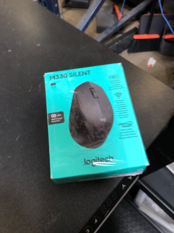 Photo 1 of Logitech M330 SILENT Wireless Mouse, 2.4GHz with USB Receiver, Optical Tracking, Quiet & Lightweight, Long Battery Life, for PC, Mac, Laptop, Chromebook - Black