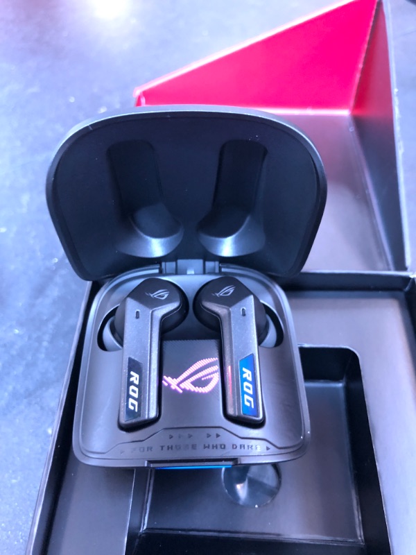 Photo 1 of ASUS ROG Cetra True Wireless Gaming Headphones (2.4 GHz & Bluetooth 5.3, ROG SpeedNova, 24-bit 96 kHz Audio, Dirac Opteo, Bone-Conduction AI Microphones, Adaptive ANC, 46-Hour Battery Life)- Black