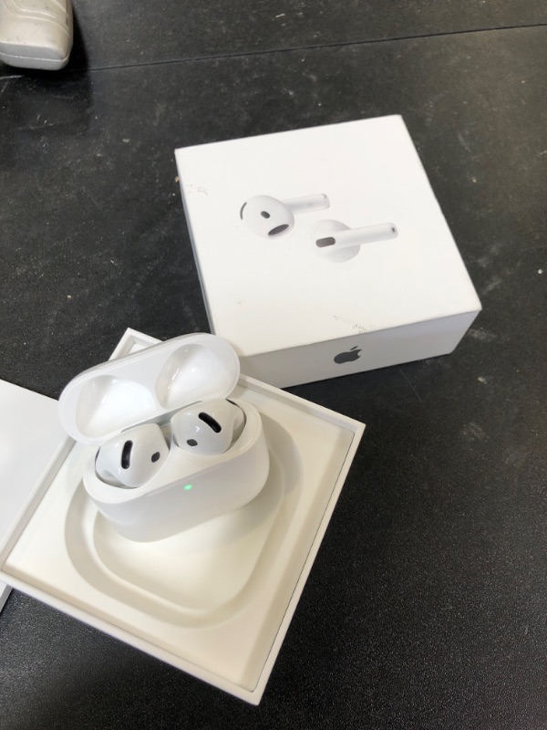 Photo 1 of Apple AirPods 4 Wireless Earbuds, Bluetooth Headphones, with Active Noise Cancellation, Adaptive Audio, Transparency Mode, Personalized Spatial Audio, USB-C Charging Case, Wireless Charging, H2 Chip