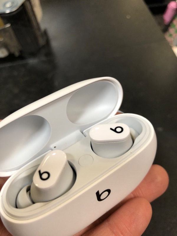 Photo 1 of Beats Studio Buds - True Wireless Noise Cancelling Earbuds - Compatible with Apple & Android, Built-in Microphone, IPX4 Rating, Sweat Resistant Earphones, Class 1 Bluetooth Headphones - White