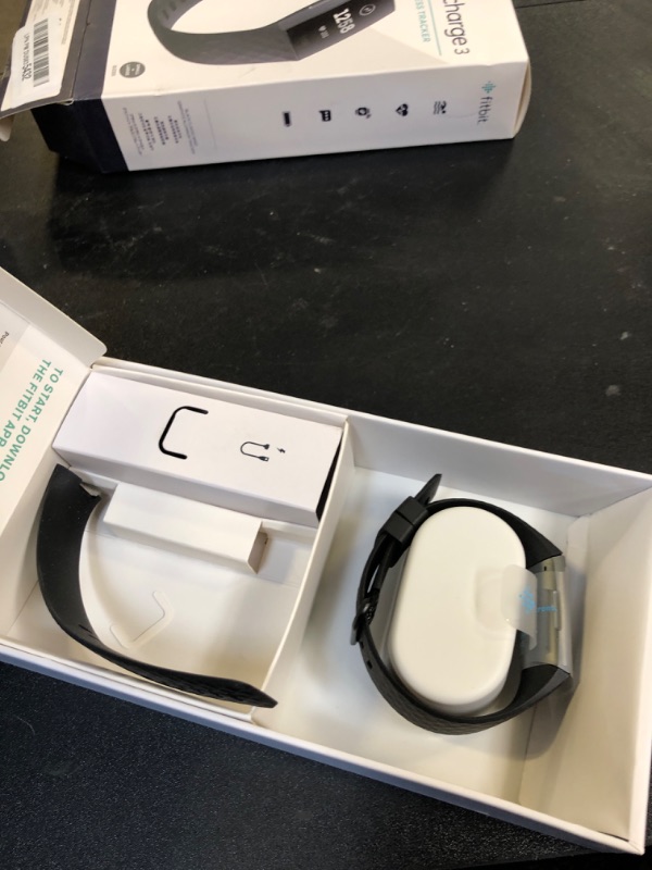 Photo 1 of Fitbit Charge 3 Fitness Activity Tracker, Graphite/Black, One Size (S and L Bands Included)