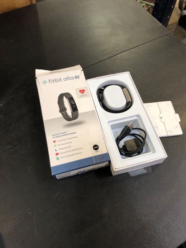 Photo 1 of Fitbit Alta HR, Black, Large (US Version)