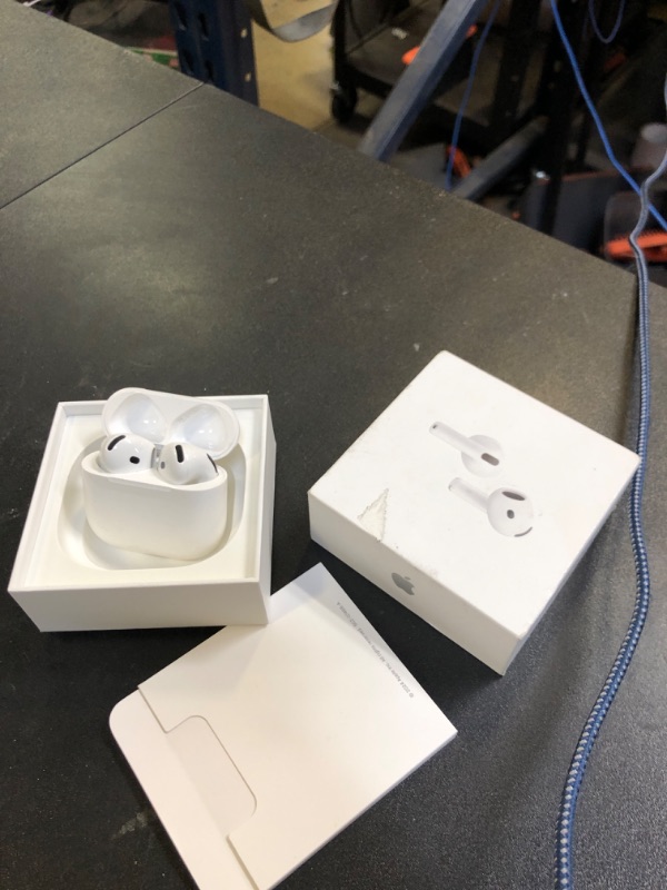 Photo 1 of Apple AirPods 4 Wireless Earbuds, Bluetooth Headphones, with Active Noise Cancellation, Adaptive Audio, Transparency Mode, Personalized Spatial Audio, USB-C Charging Case, Wireless Charging, H2 Chip