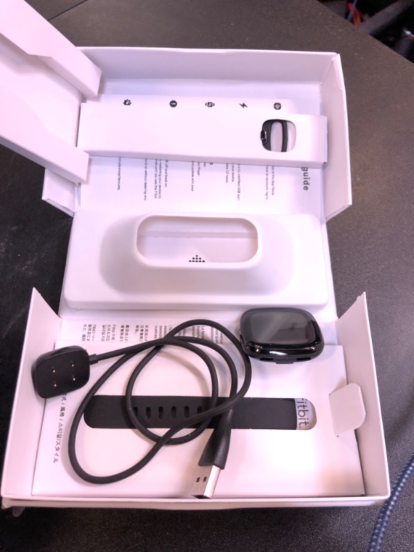 Photo 1 of Fitbit Sense Advanced Smartwatch with Tools for Heart Health, Stress Management & Skin Temperature Trends, Carbon/Graphite, One Size (S & L Bands Included)