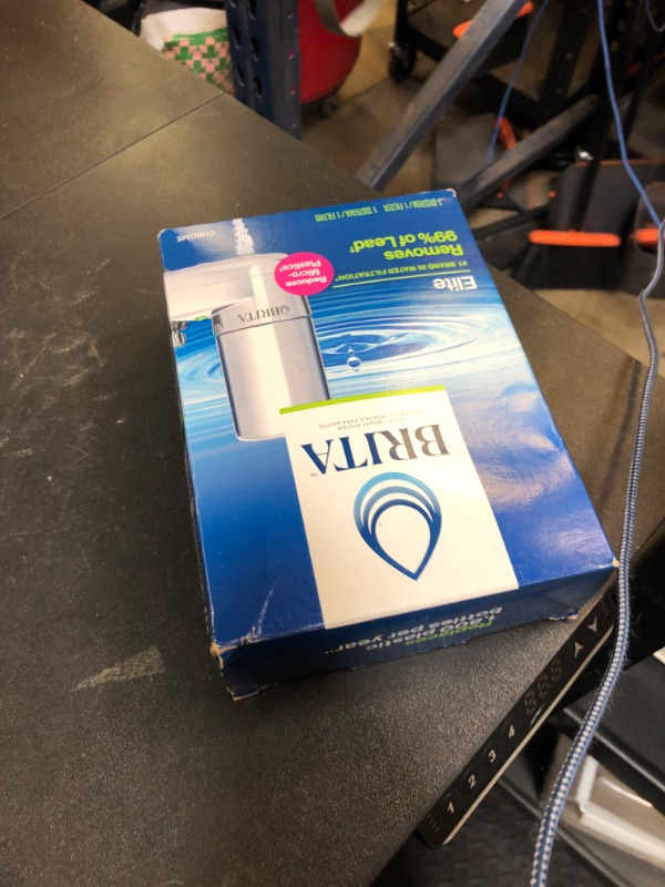 Photo 1 of Brita Faucet Mount Water Filter for Sink, Removes 99% of Lead, Elite Filtration System, Includes 1 Replacement Filter, Chrome