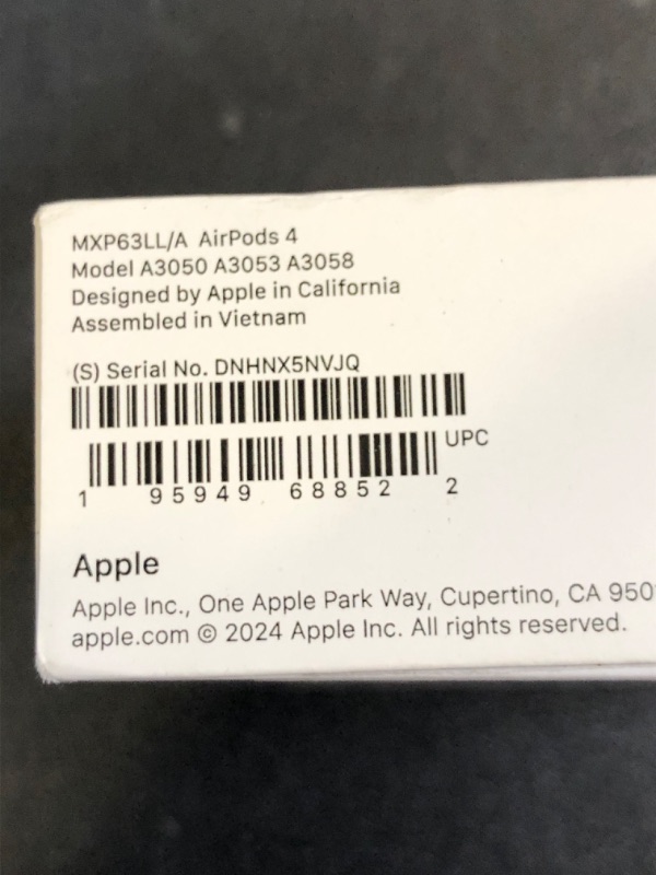 Photo 1 of Apple AirPods 4 Wireless Earbuds, Bluetooth Headphones, Personalized Spatial Audio, Sweat and Water Resistant, USB-C Charging Case, H2 Chip, Up to 30 Hours of Battery Life, Effortless Setup for iPhone