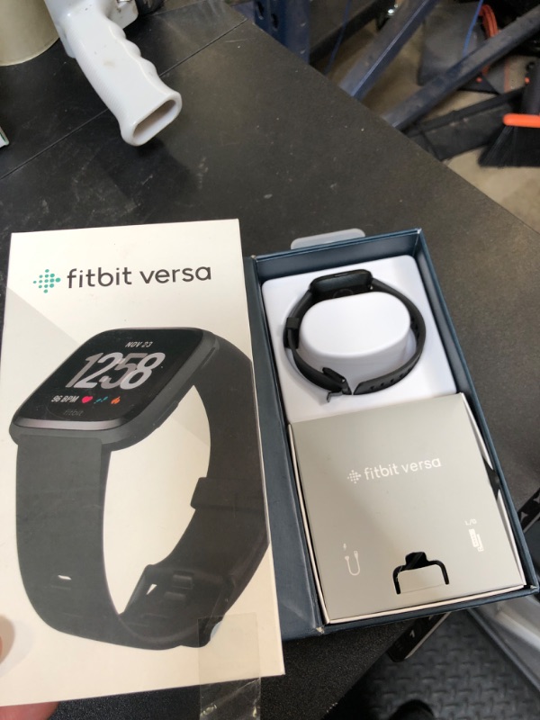 Photo 1 of Fitbit Versa Smart Watch, Black/Black Aluminium, One Size (S & L Bands Included)
