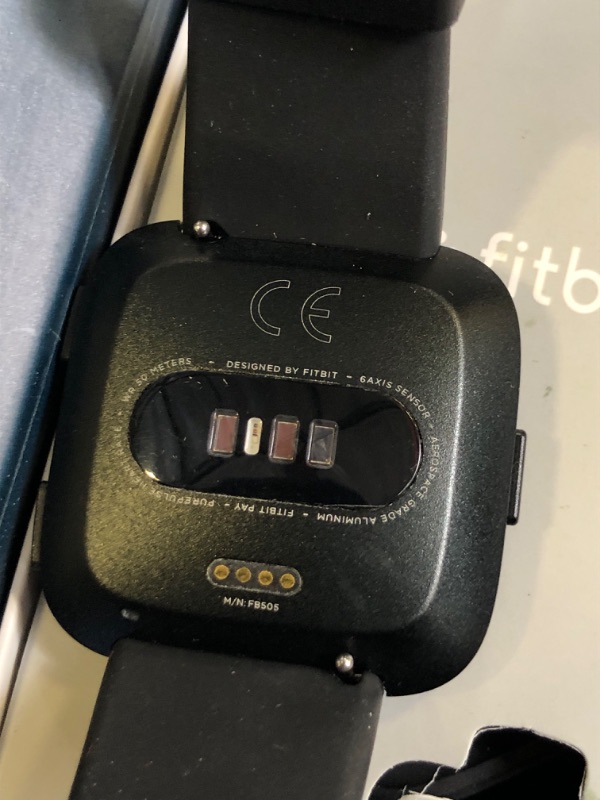 Photo 1 of Fitbit Versa Smart Watch, Black/Black Aluminium, One Size (S & L Bands Included)