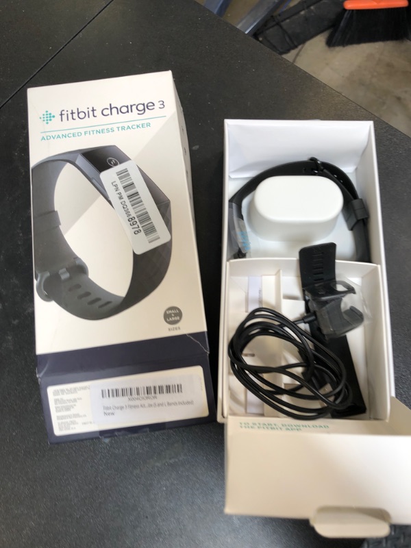 Photo 1 of Fitbit Charge 3 Fitness Activity Tracker, Graphite/Black, One Size (S and L Bands Included)