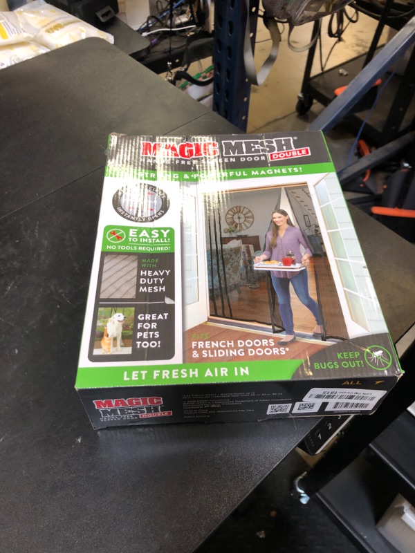 Photo 1 of Magic Mesh Double Door | Magnetic Screen Door for Patio, French & Sliding Doors, Heavy Duty Magnetic Closure, Bug Screen for Doorways, Kid & Pet Friendly | Size 75"W x 83"H (Pack of 1)