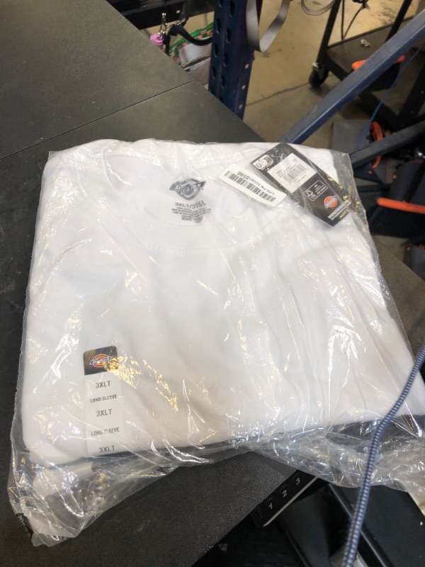 Photo 1 of Dickies Men's Big-Tall Long Sleeve Heavyweight Crew Neck, White, XXX-Large/Tall
