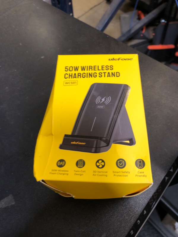 Photo 1 of Ulefone WCS01 50W Wireless Charger, 50W Max Fast Wireless Charging Stand, Fast Charge Compatible with Ulefone Armor 23/25/27/28 Series(No AC Adapter)