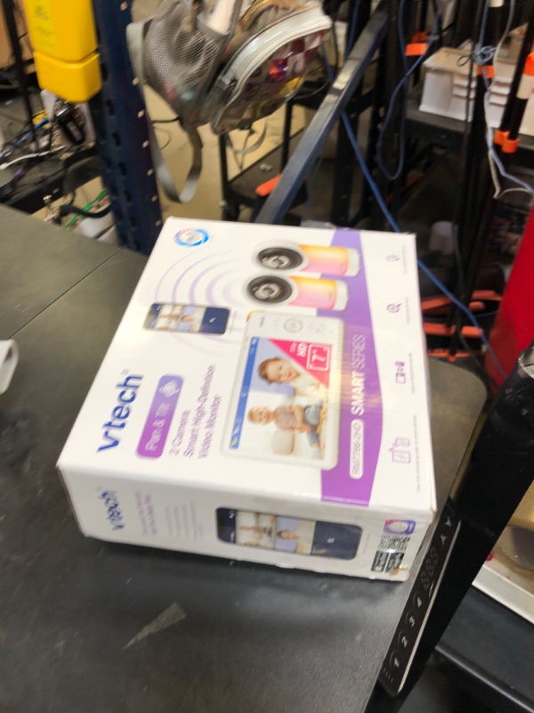 Photo 1 of VTech RM7766-2HD RM77662HD Smart Wi-Fi 1080p 2-Camera 360°-Pan-and-Tilt Video Baby Monitor System with 7-in. Display, Night-Light, and Remote Access, White