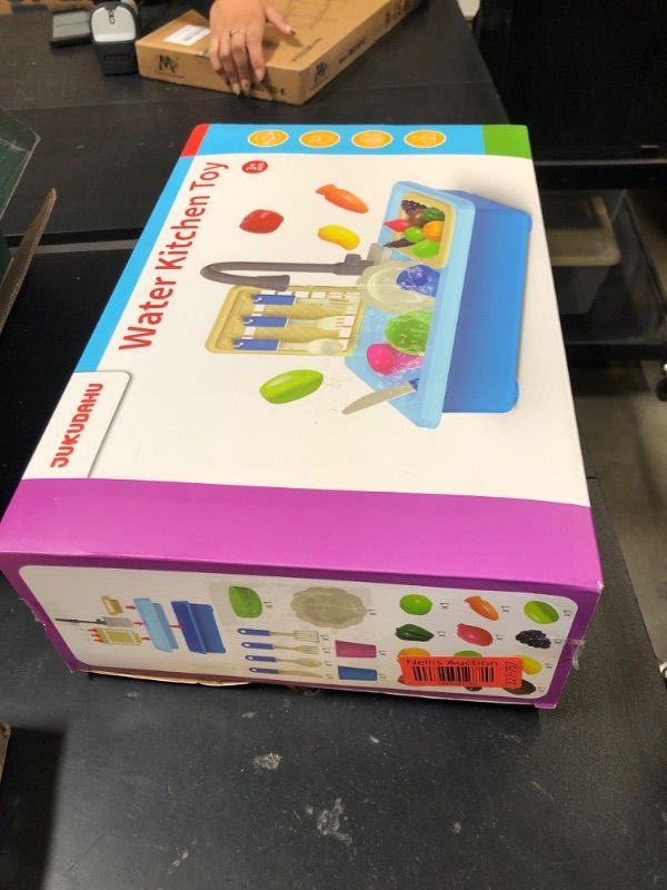 Photo 1 of JUKUDAHU Play Sink with Running Water, Play Kitchen Toys Sink for Kids 3 4 5 6 7 Years Old, Electrical Dishwasher, Color Changing Kitchen Accessories, Dishes Games, Gifts for Toddlers 3-5