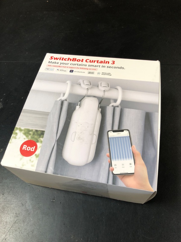 Photo 1 of SwitchBot Automatic Curtain Opener - Bluetooth Remote Control Smart Curtain with App/Timer, Upgraded High-Performance Motor, Add SwitchBot Hub to Work with Alexa, Google Home, HomeKit (Curtain 3, Rod)