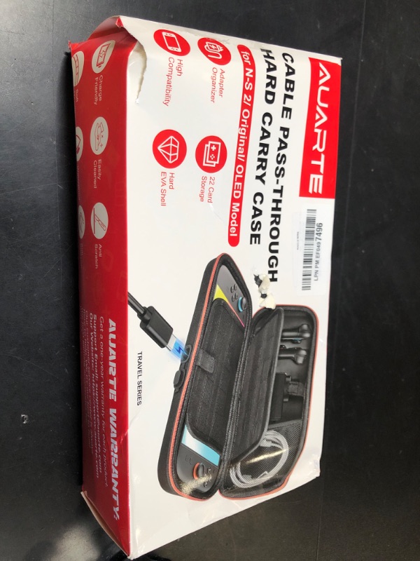 Photo 1 of [Charge inside] Carrying Case for Nintendo Switch 2 2025 / Switch OLED / Switch with Adapter and Joy-Con Storage, Travel Case for Switch 2 Console with 22 Game Card Storage, Carbon Black