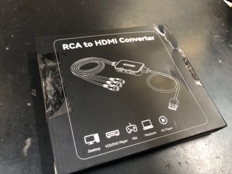 Photo 1 of RCA to HDMI Adapter,Viagkiki AV Converter,RCA Female to HDMI Converter Composite Audio Video Converter for PS1, PS2, PS3, STB, Xbox, VHS, VCR,Black-Ray DVD Players(Cable Included)