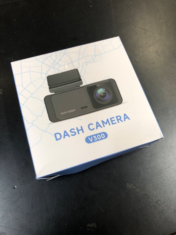 Photo 1 of Dash Cam 1296P Front Dashcam, V300 WiFi Dash Camera for Cars with App, Night Vision, Mini Hidden Single Car Camera, Loop Recording, 24H Parking Mode, Support 256GB Max, Black