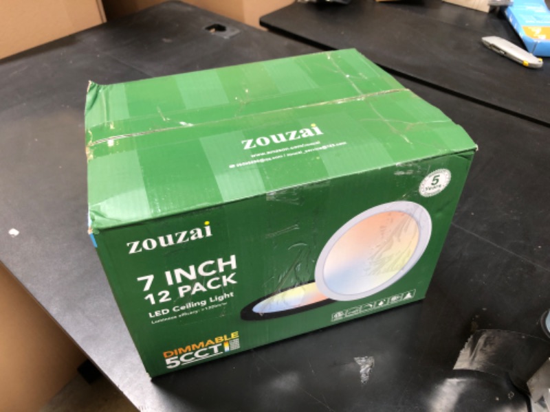 Photo 1 of zouzai 12-Pack 7" Ultra Thin LED Flush Mount - 15W, Dimmable 5CCT (2700K-6000K), Fireproof PC, ETL Listed for Bedroom/Living Room