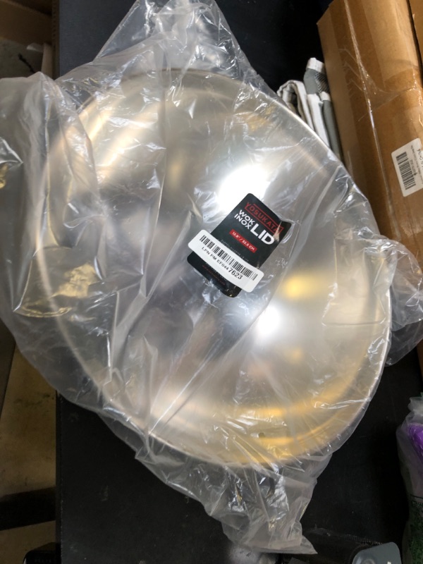Photo 1 of YOSUKATA Wok Lid 12.8 In for 13.5-In Wok - Premium Stainless Steel Cover with Tempered Glass Insert Steam Holes and Ergonomic Handle - Durable Stainless Steel Accessories - Dishwasher-Safe