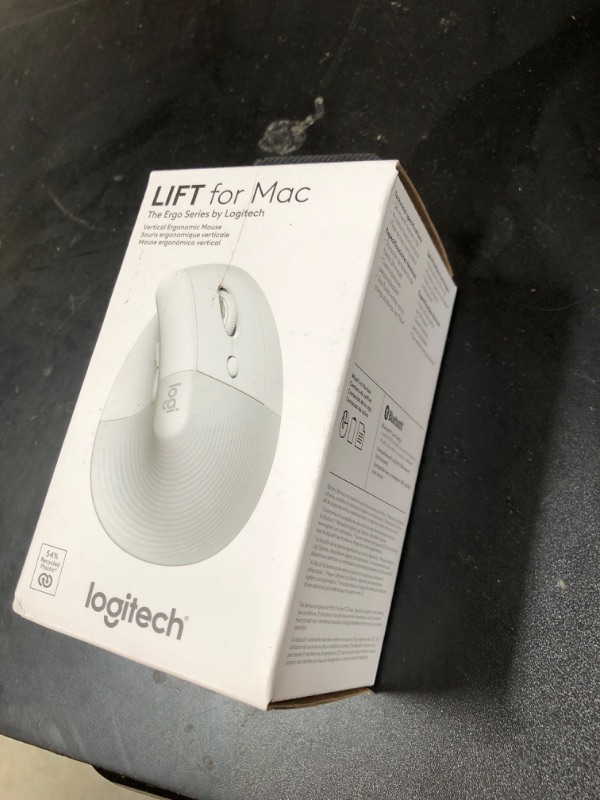 Photo 1 of Logitech Lift for Mac Wireless Vertical Ergonomic Mouse, Bluetooth, Quiet Clicks, Silent Smartwheel, 4 Customizable Buttons, for macOS/iPadOS/MacBook Pro/Macbook Air/iMac/iPad - Off White