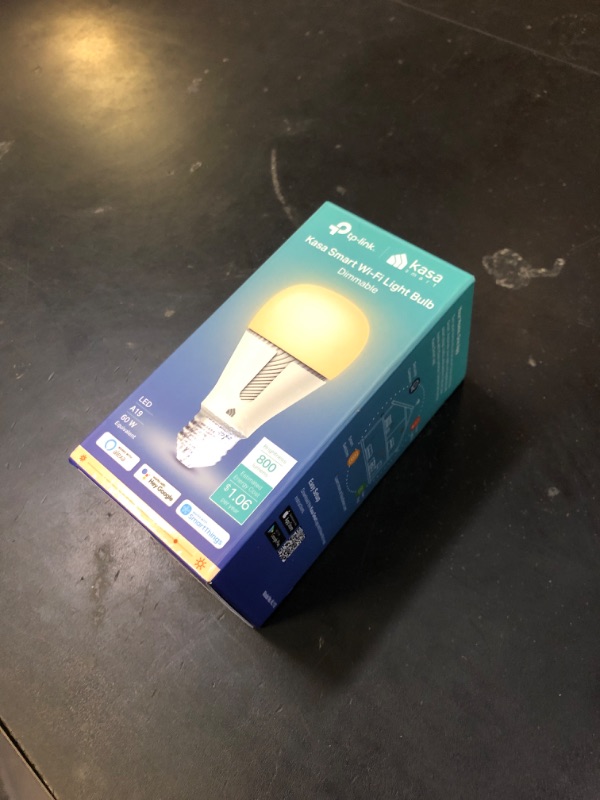 Photo 1 of Kasa Smart Light Bulb KL110, LED Wi-Fi smart bulb works with Alexa and Google Home, A19 Dimmable, 2.4Ghz, No Hub Required, 800LM Soft White (2700K), 9W (60W Equivalent)