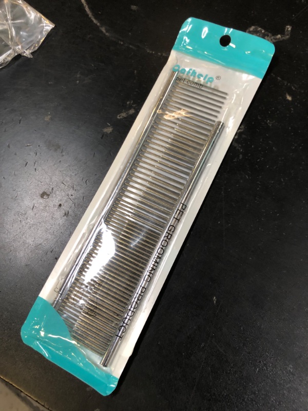 Photo 1 of 2 Pack Dog Combs with Rounded Ends Stainless Steel Teeth, Cat Comb for Removing Tangles and Knots, Professional Grooming Tool for Long and Short Haired Dog, Cat and other pets, 6.3IN/7.4IN