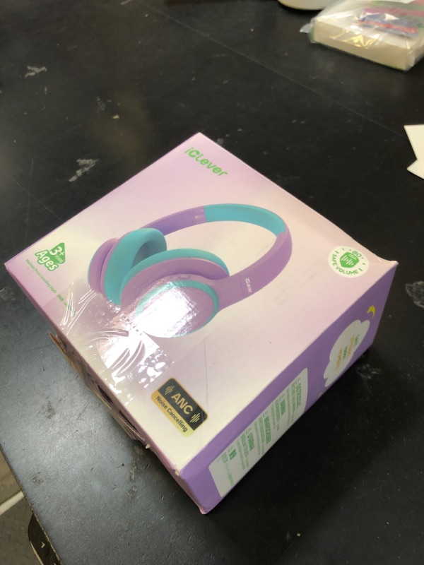 Photo 1 of iClever BTH26 Active Noise Cancelling Headphones for Kids, 60H Play Time, Safe Volume 80dBA, Type C Fast Charging, Bluetooth5.4, Kids Bluetooth Headphones with Mic AUX Cord for iPad Airplane, Purple
