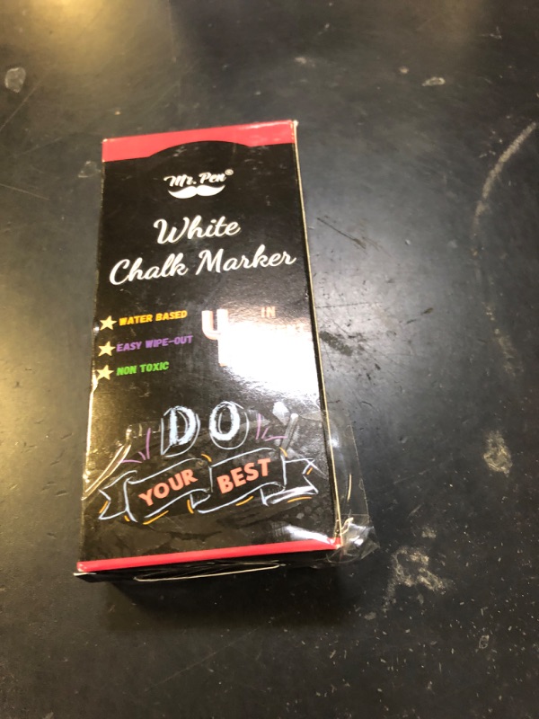 Photo 1 of Mr. Pen- White Chalk Markers, 4 Pcs, Assorted Size, Liquid Chalk Pen for Chalkboards