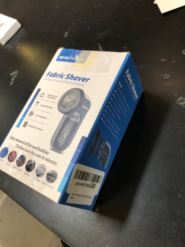 Photo 1 of BEAUTURAL Fabric Shaver and Lint Remover, Sweater Defuzzer with 2-Speeds, 2 Replaceable Stainless Steel Blades, Battery Operated, Remove Clothes Fuzz, Lint Balls, Pills, Bobbles Gray
