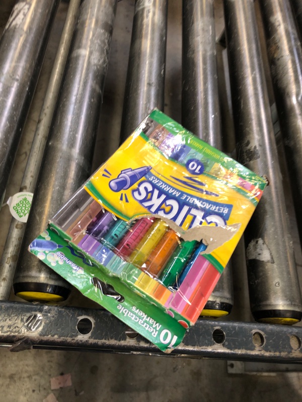 Photo 1 of Crayola Clicks Retractable Tip Markers (10ct), Cone Tip, Washable Art Marker Set for Kids, Long Lasting Coloring Book Supplies, No Dry, 3+