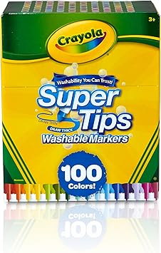 Photo 1 of Crayola Super Tips Marker Set for Kids (100ct), Broad Tip & Fine Point Washable Art Markers for Kids, Bulk School Supplies, Teacher Classroom Must Haves, Drawing Supplies
