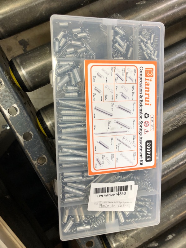 Photo 1 of 200 Piece Spring Assortment Set Zinc Plated Compression and Extension Springs with 20 Different Sizes for Home Repairs & DIY Repair Project
