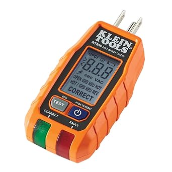 Photo 1 of Klein Tools RT250 GFCI Outlet Tester with LCD Display, Electric Voltage Tester for Standard 3-Wire 120V Electrical Receptacles