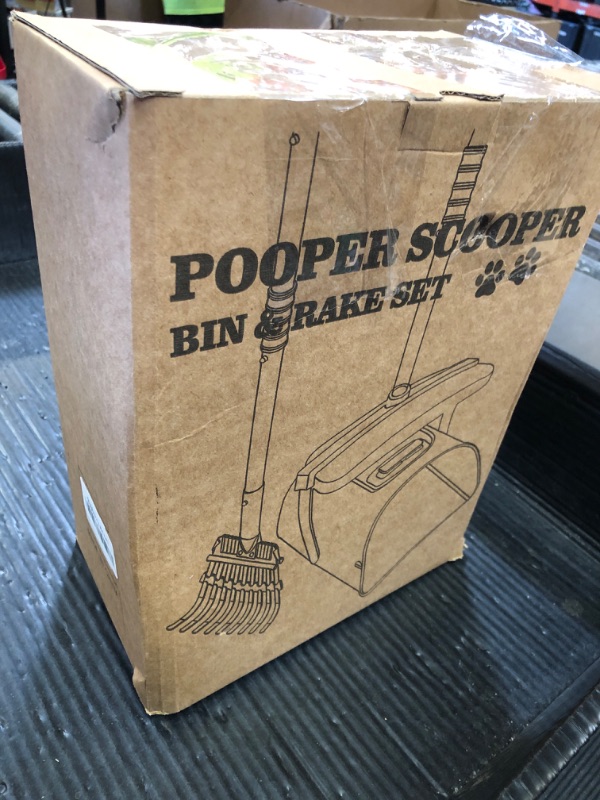 Photo 1 of HUZSV Pooper Scooper Large Swivel Bin & Rake for Large & Small Dogs Non-Breakable Dog Poop Scooper with 20 Waste Bags Easy to Clean Pet Waste Use on Grass, Dirt or Gravel - Pet Supplieske 