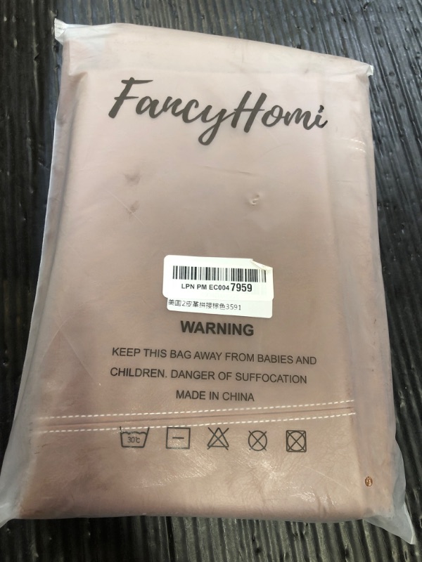 Photo 1 of Fancy Homi 2 Packs Brown Boho Long Lumbar Faux Leather Body Decorative Throw Pillow Cover 14x36 Inch for Bedroom Couch Bed Bench, Hand Stitched Stylish Pillowcase, Rustic Modern Farmhouse Room Decor