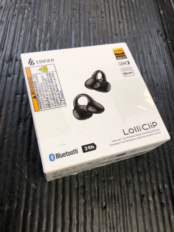 Photo 1 of Edifier LolliClip Open-Ear True Wireless Earbuds, Bluetooth 5.4, Hi-Res LDAC, Adaptive ANC, Health Monitoring, Spatial Audio, Interchangeable Design, Multipoint, App Control, IP56, Black