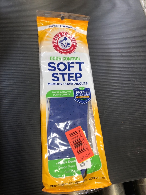 Photo 1 of Arm & Hammer Soft Step Memory Foam Insoles (M 8-14/W 6-10)