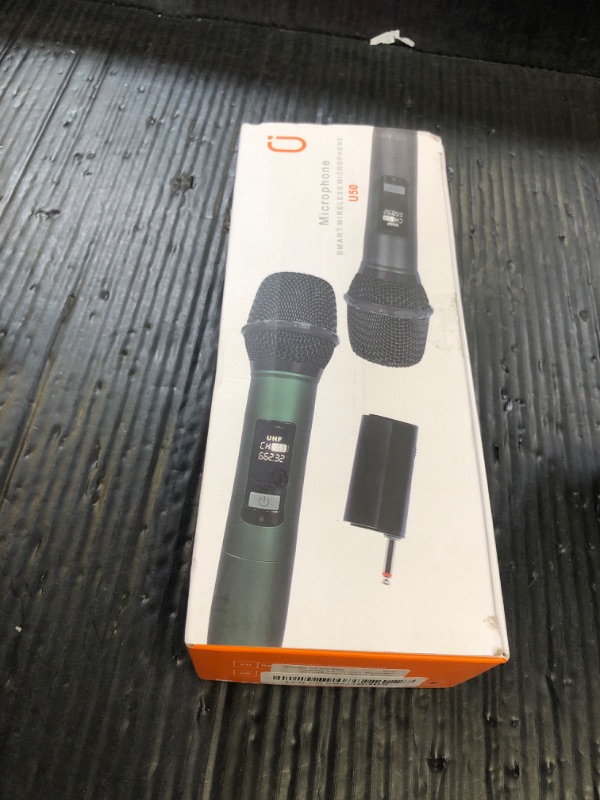 Photo 1 of HWWR Wireless Microphones, Professional UHF Dual Microphones for Karaoke, Wireless Dynamic Microphone System Set with Rechargeable Receiver,Plug and Play.