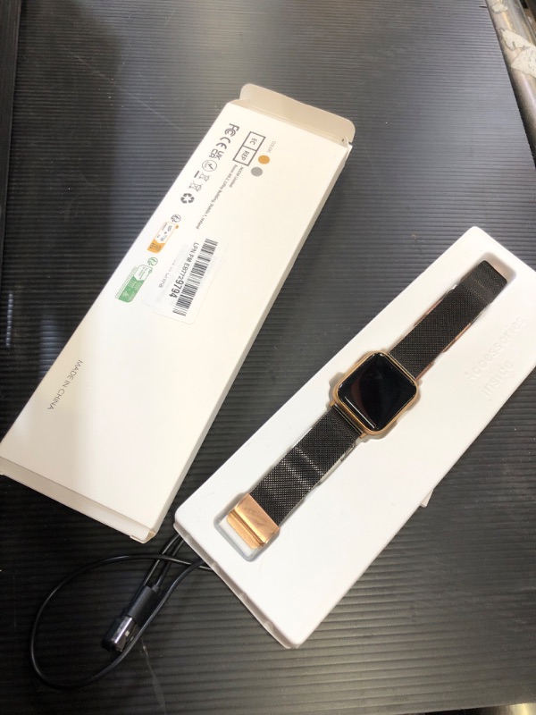 Photo 1 of Loekneue Smartwatch for Women, 1.83” Fitness Watch with Blood Pressure, Calls/Messages, Female Cycle Tracking, Heart Rate & Sleep Monitor, IP68 Waterproof for Android & iPhone (Black Gold)