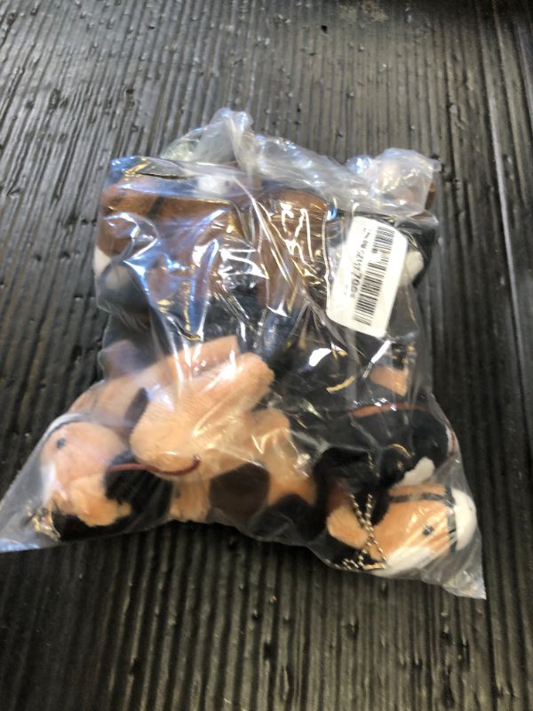 Photo 1 of Zomiboo 9 Pack Horse Stuffed Animals Plush Toy Standing Stuffed Horse 4 Inch Mini Plush with Detachable Chain for Animal Theme Party Birthday Decoration Supplies(Vivid Style)