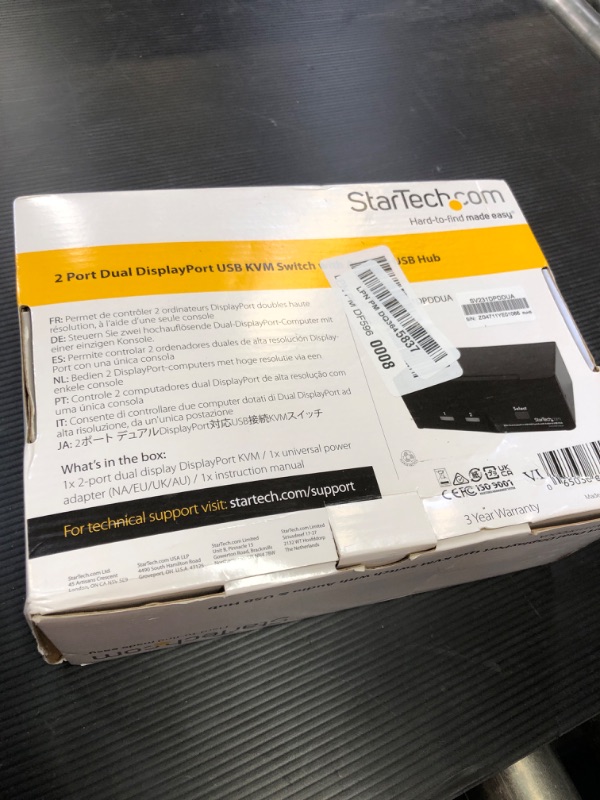 Photo 1 of StarTech.com Dual Monitor DisplayPort KVM Switch - 2 Port - USB 2.0 Hub - Audio and Microphone - DP KVM Switch , TAA (SV231DPDDUA)