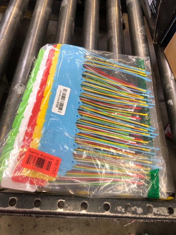 Photo 1 of 100 Blank Plastic Tags for Labeling Waterproof Hanging Labels Writable Tags Seal Plastic Marking Label for Clothes Bags Keys Inventory with One Marker Pen (Mixed 5 Color)