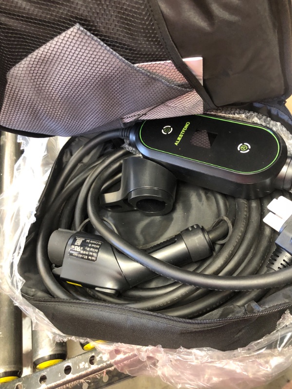 Photo 1 of Portable Level 2 EV Charger, 40A, 220-240V, with 25ft Charge Cable and NEMA 14-50 Plug, Adjustable Current/Delay Charging for Electric Car Charger