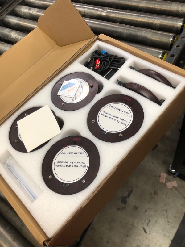 Photo 1 of Pagers for Restaurants, 24 Coaster Beeper Restaurant Buzzer System with Beeps, Vibration, Flashing, Guest Customer Queue Pagers for Food Truck, Church Nursery